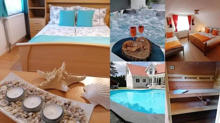 Ferienwohnung für 12 Personen, mit Whirlpool und Terrasse sowie Pool und Sauna