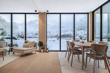 Blockhütte für 6 Personen, mit Whirlpool und Garten auf den Lofoten