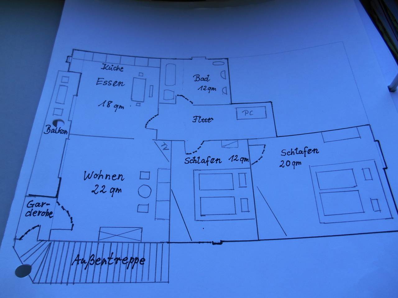 Ganze Ferienwohnung, Hofmann Judith - Ferienwohnung 85 qm f. 2 - 5 Pers. 2 sep. Schlafzimmer, Westbalkon mit Bergblick in Grassau, Chiemsee