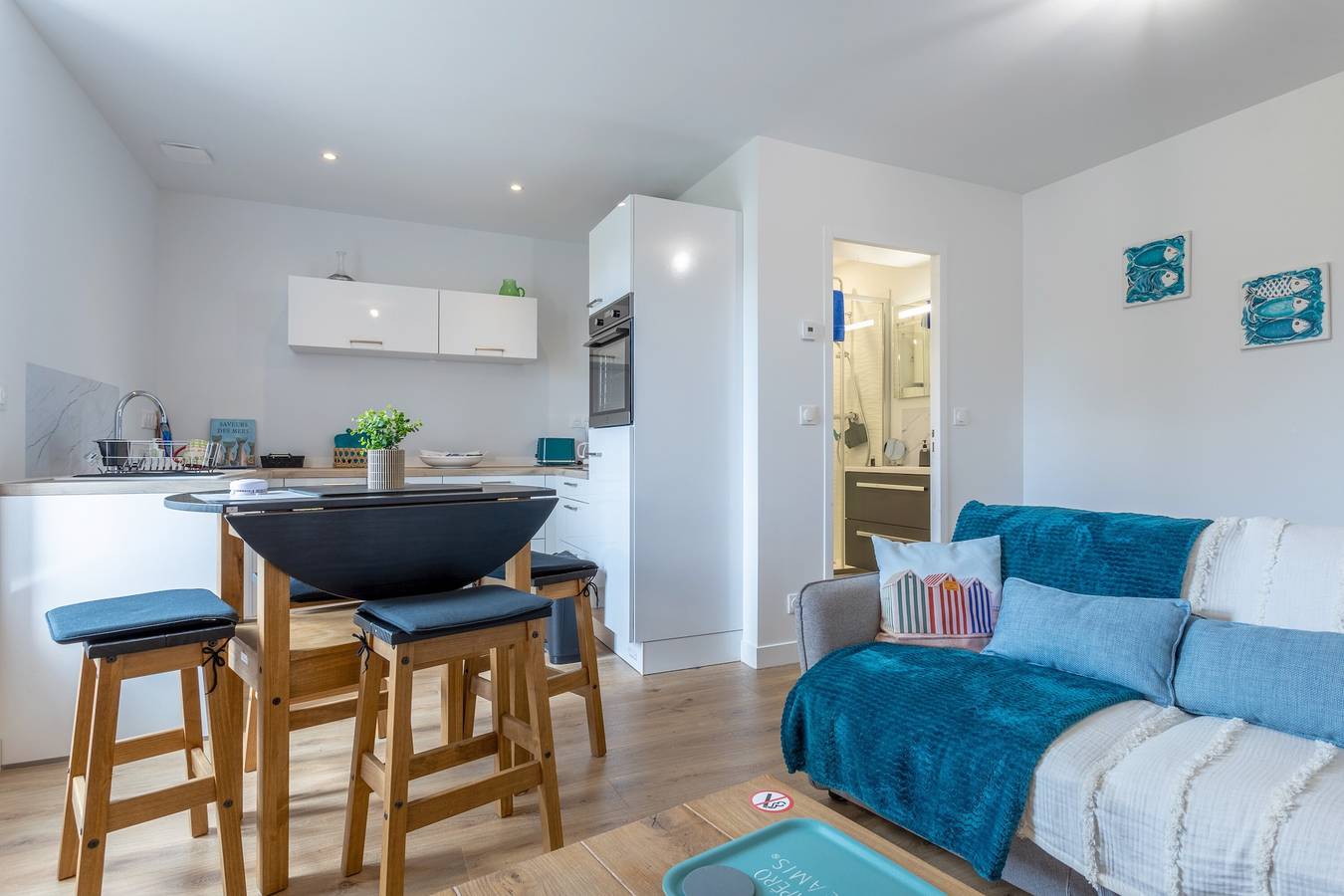 Appartement entier, Joli appartement lumineux à 150m de la Mer (Wi-Fi gratuit) in Fouesnant, Côte de Cornouaille