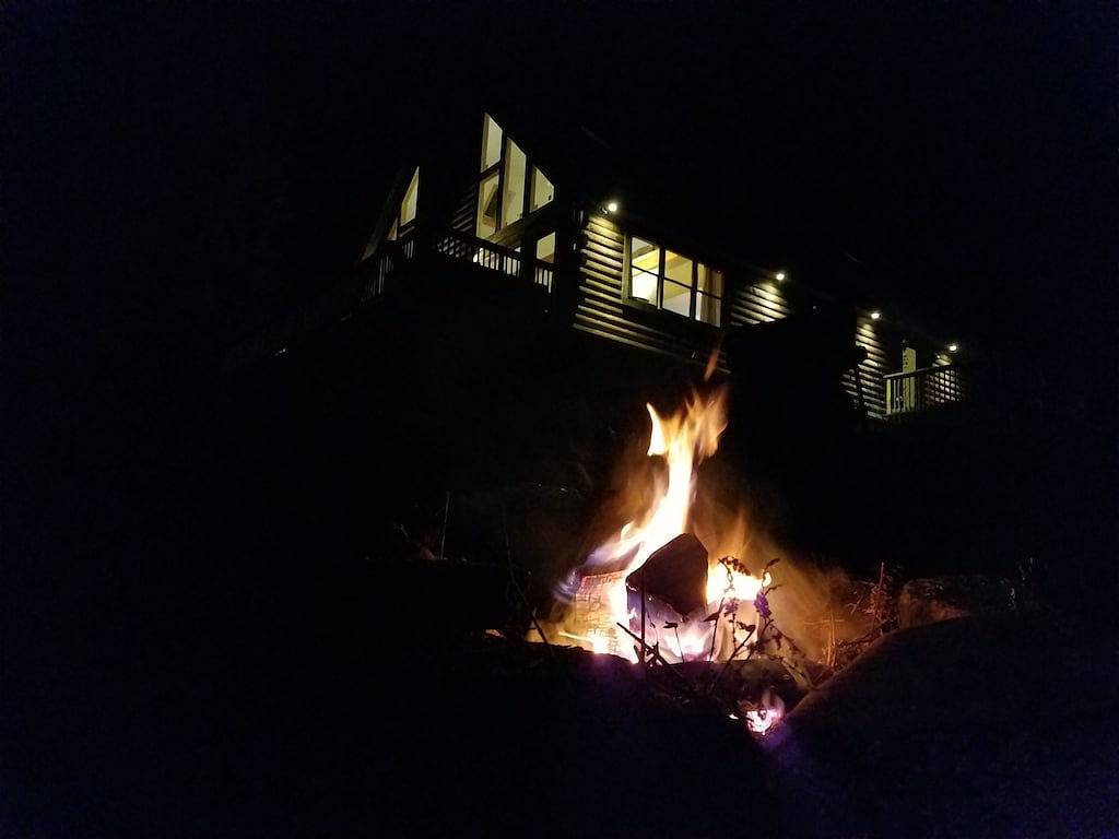 Secluded modern log cabin with picturesque private water fall on 12 acres! in Sullivan County