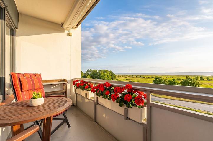 Ferienwohnung mit Meerblick für 2 Personen, mit Balkon in Husum
