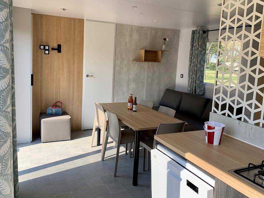 Flower Camping Le Haut Dick - Mobilheim 6 personen - Premium 40m² - (6pers) 3 Ch + 2 Bäder + 2 Wc+ Tv +Lv + Bbq + Terrasse in Carentan les Marais, Saint-Lô und Umgebung