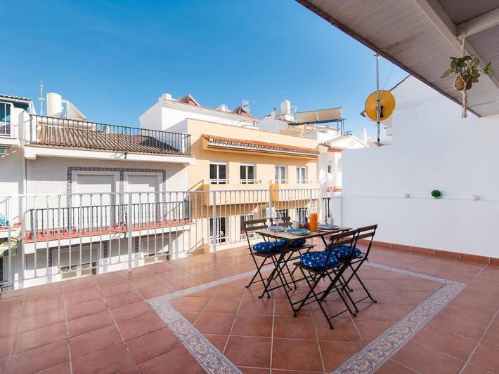 Typical fishermen’s house on La Carihuela beach in La Carihuela, Torremolinos