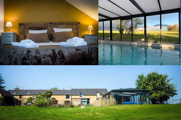 Gîte pour 4 personnes, avec Terrasse et Jardin ainsi que Piscine et Vue à Saint-Germain-sur-Ille