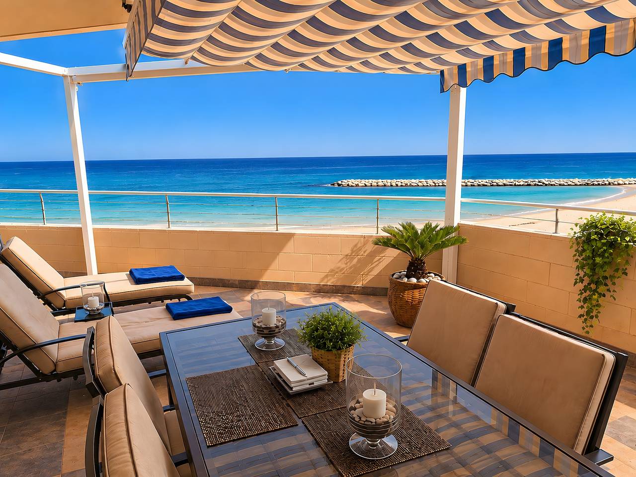 Appartement entier, Bella Vista Playa - Cala Merced : accès direct plage, vue mer, piscine, Wi-Fi in La Merced, El Campello
