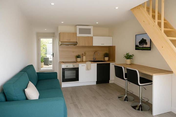 Maison de vacances pour 5 personnes, avec Terrasse et Jardin