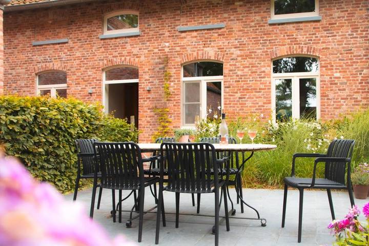 Chambre d’hôte pour 2 personnes, avec Terrasse ainsi que Jardin et Vue à Beernem