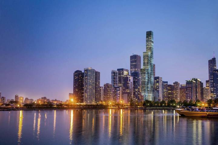 Hotel para 4 pessoas, com sauna e terraço e ainda piscina and vista para o lago, adaptado a crianças em Chicago