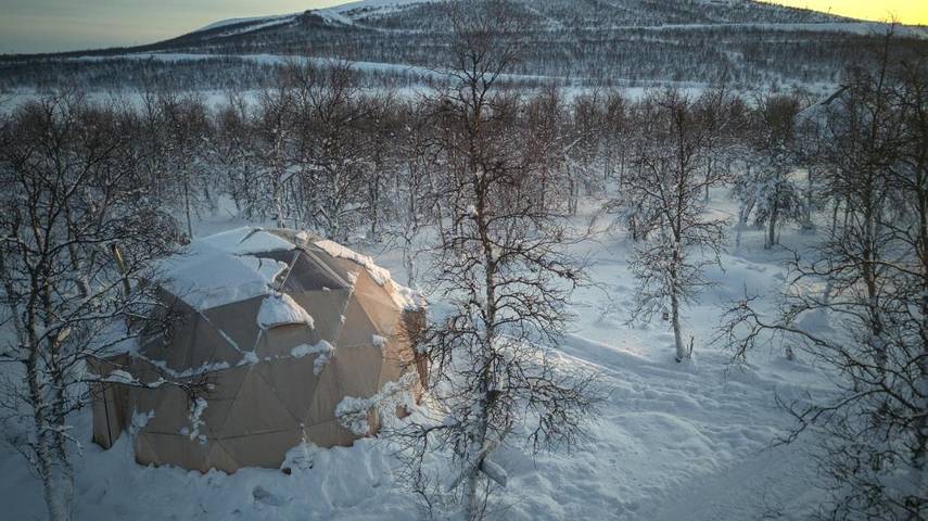 Camping voor 2 personen, with sauna and tuin as well as uitzicht in Noord-Zweden