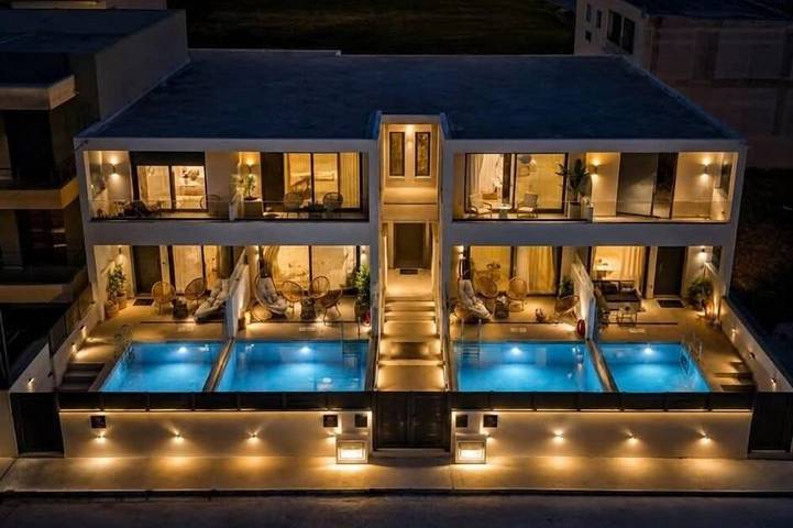 Ferienwohnung für 4 Personen, mit Terrasse und Garten sowie Pool