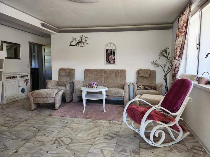 Ferienwohnung für 8 Personen, mit Balkon und Terrasse sowie Garten und Ausblick in Patzig