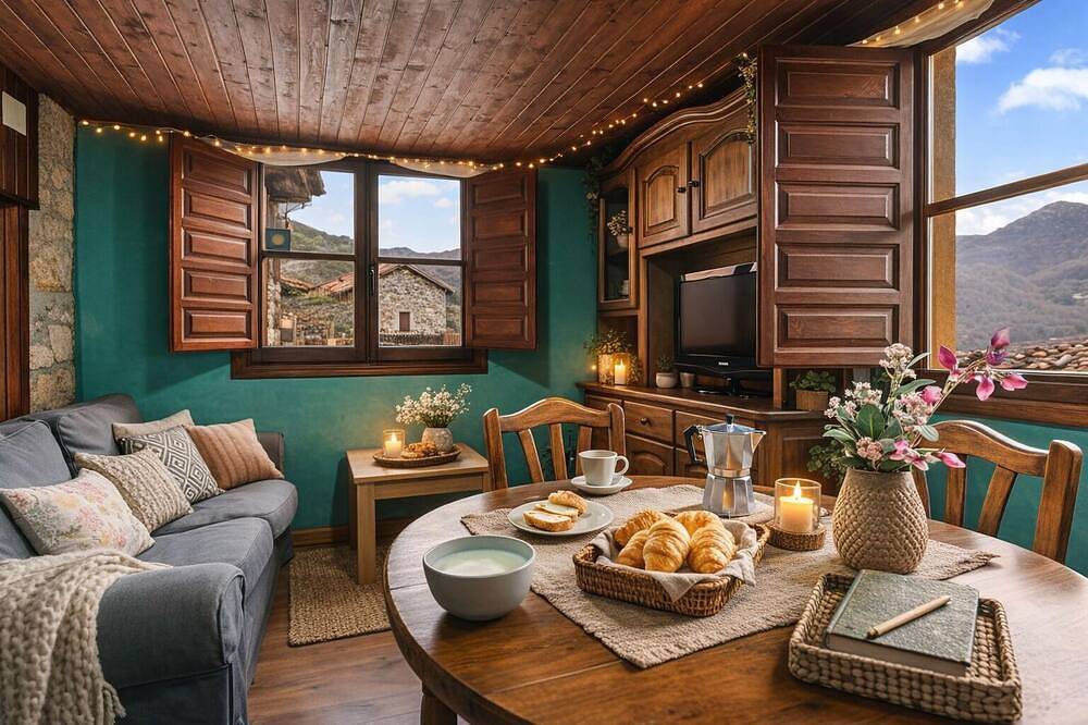 Montegrande, casa de alta montaña rodeada de un paisaje idílico in Teverga, Cordillera Cantábrica