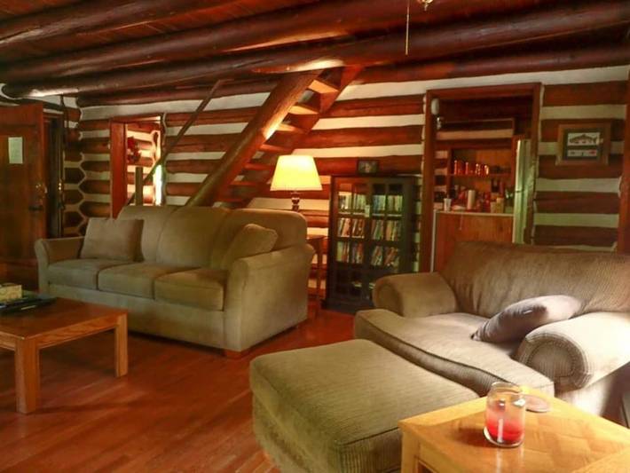 Log cabin for 6 people, with yard and terrace as well as hot tub, with pets in Seneca Rocks