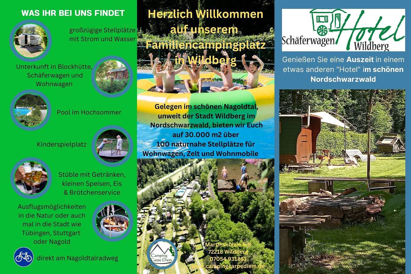 Camping Carpe Diem - Stellplatz für Zelt, Wohnwagen und Wohnmobile in Wildberg, Nordschwarzwald