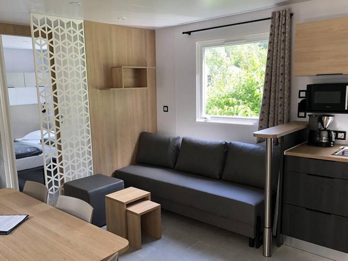 Camping Entre Terre et Mer  - Mobilheim 6 personen - Mobilheim Privilège (3 Zimmer) in Pont-Scorff, Côte des Mégalithes