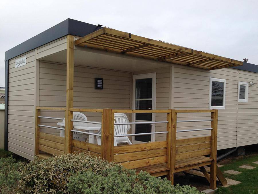 Camping Belle Etoile - Mobile home 6 persons - Comfort Terrace Sea Side in Gouville-sur-Mer, Coutances