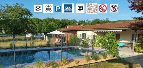 Chambre d’hôte pour 2 personnes, avec terrasse et piscine dans Têche