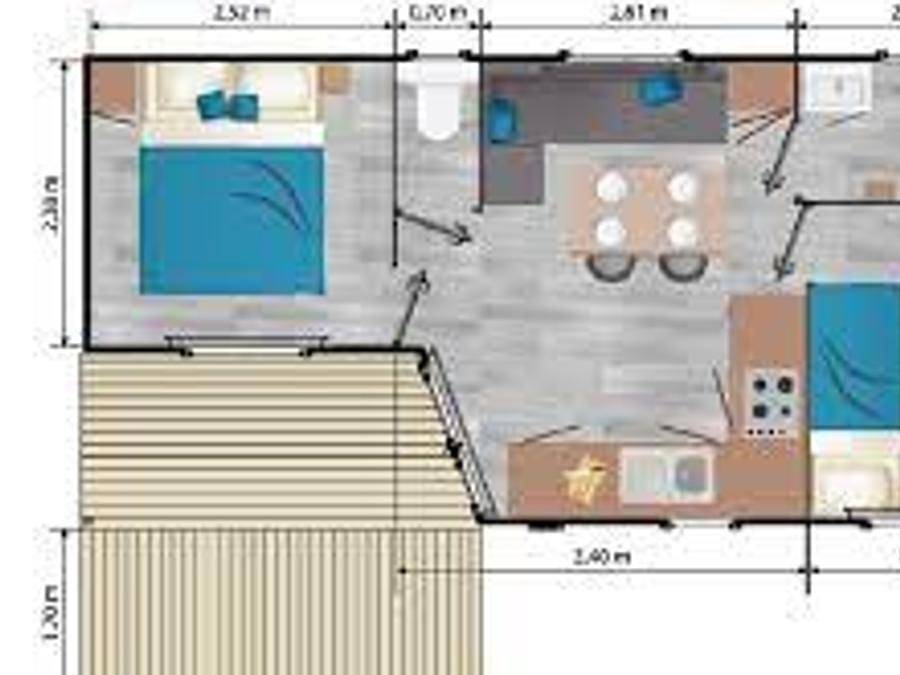 Camping Paradis l'Ile de Kernodet - Mobilhome 4 personnes - Mh Confort Plage 2ch 4 pers in Saint-Molf, Côte d'Amour
