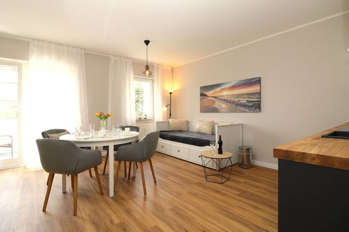 Ferienwohnung für 3 Personen, mit Balkon und Garten sowie Sauna in Biendorf