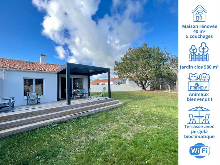 Ferienhaus für 5 Personen, mit Terrasse und Garten