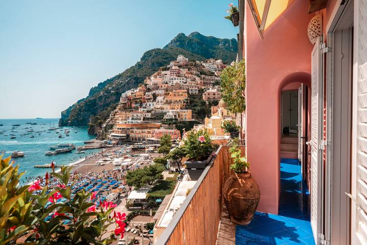 B&B für 2 Personen, mit Balkon/Terrasse und Meerblick, mit Haustier in Positano