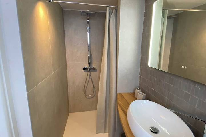 In the hills of the Italian Riviera, a fully renovated 47-square-meter loft in Noli, Riviera di Ponente