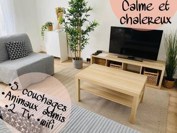 Gîte pour 5 personnes, avec balcon, animaux acceptés à Pont-du-Château