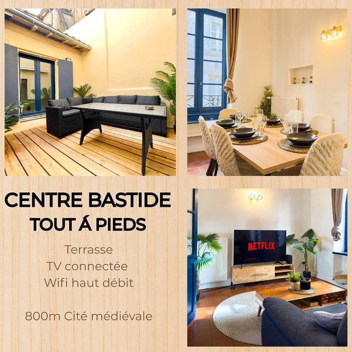 Gîte pour 6 personnes, avec Balcon et Terrasse ainsi que Jardin et Vue dans Office De Tourisme De Carcassonne