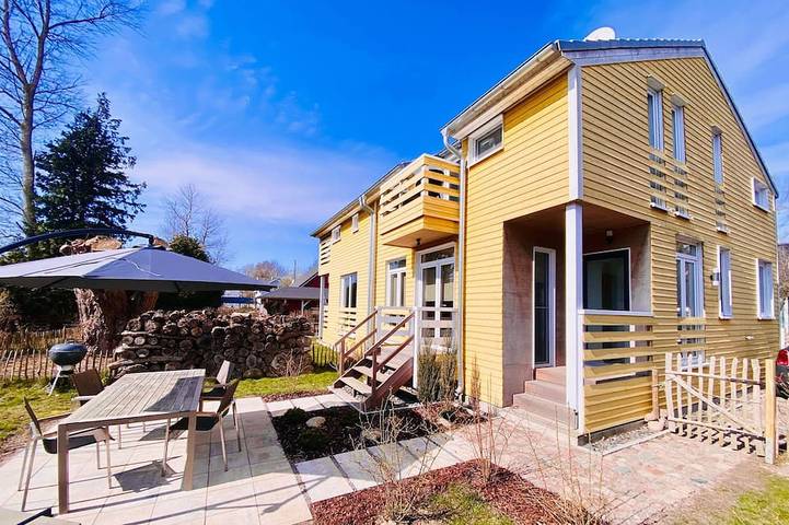 Ferienhaus für 4 Personen, mit Garten und Balkon sowie Sauna, mit Haustier in Wiek