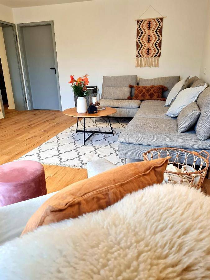 Ferienwohnung für 4 Personen, mit Terrasse und Garten sowie Ausblick