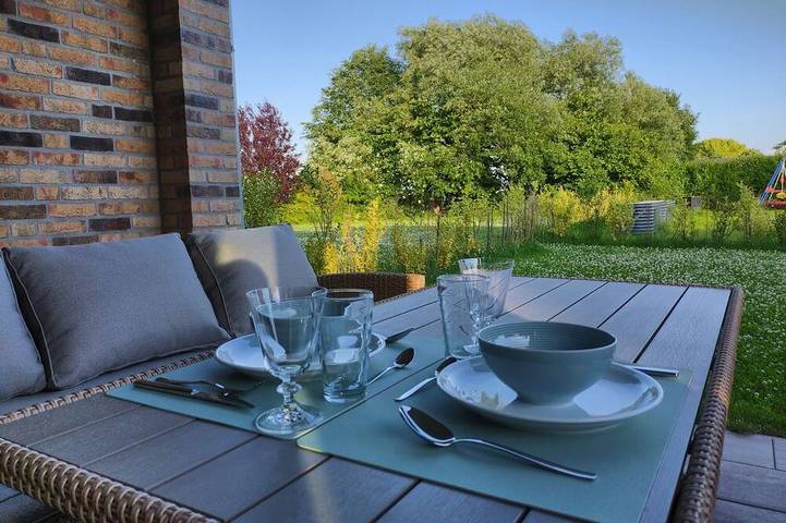 Ferienwohnung für 3 Personen, mit Terrasse und Garten