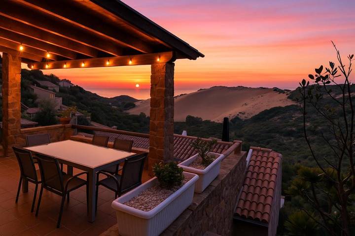 Ferienhaus für 4 Personen, mit Ausblick und Garten sowie Seeblick, mit Haustier