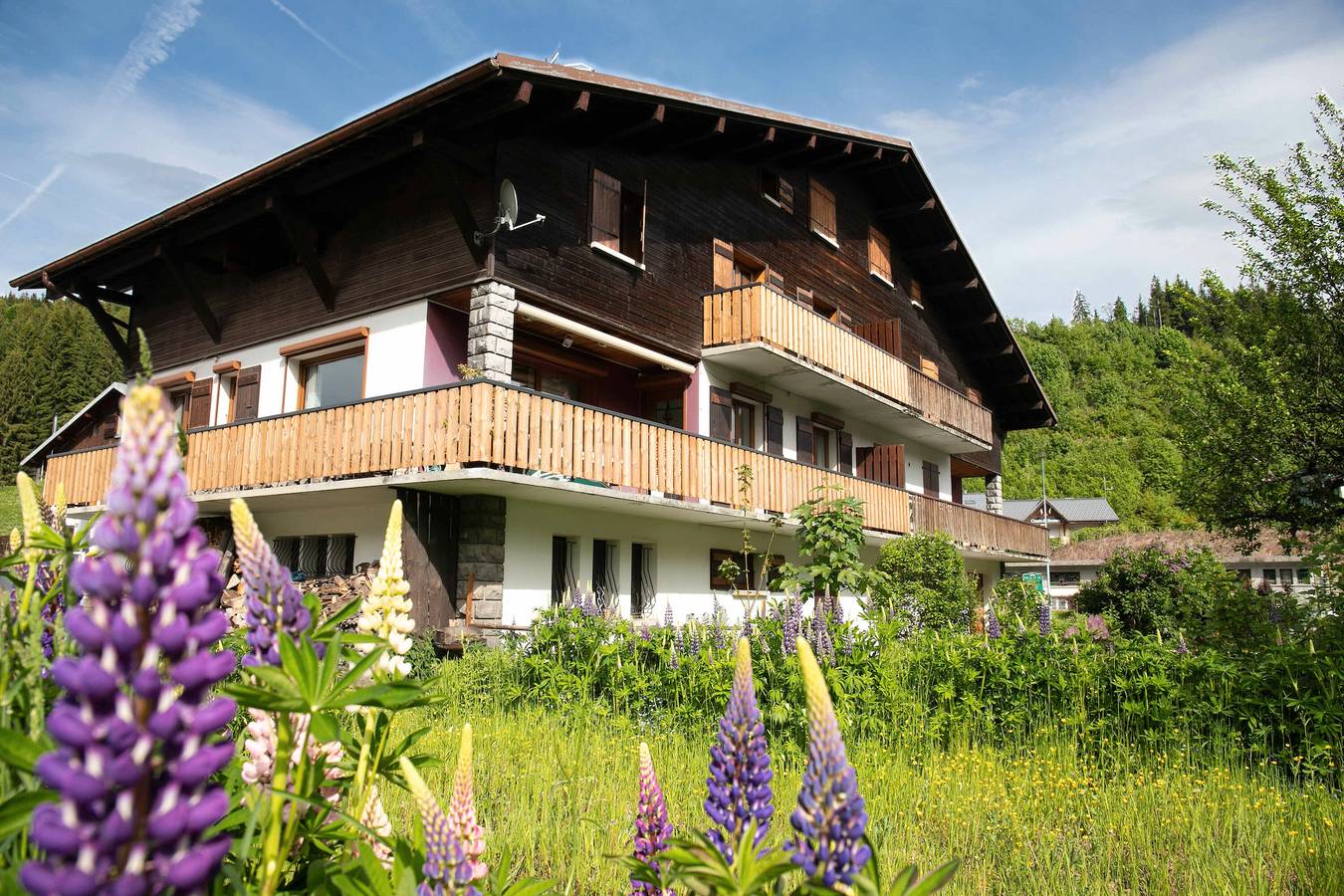 Ganzes Studio, Einzimmerapartment 'C3 - Chalet Tournier' mit Bergblick, Gemeinschaftsgarten und Wi-Fi in Les Gets, Les Portes du Soleil