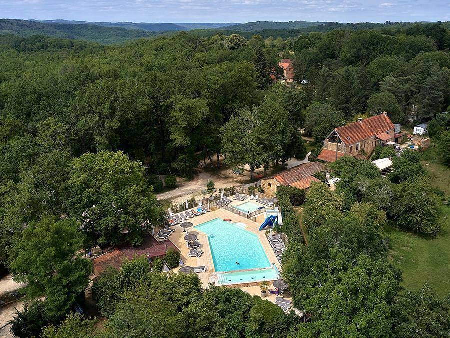 Camping Le Pech Charmant - Safarizelt 5 personen - Zelt Lodge Combarelles 35m² ohne Sanitäranlagen 5 Pers. in Les Eyzies, Périgord Noir