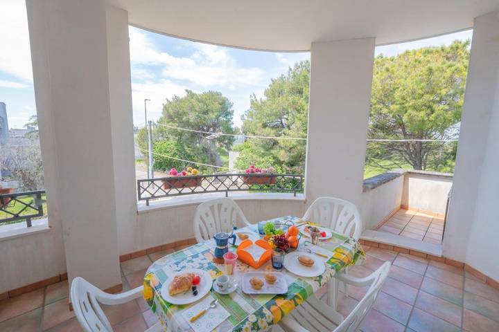 Ferienhaus für 4 Personen, mit Balkon und Terrasse sowie Ausblick