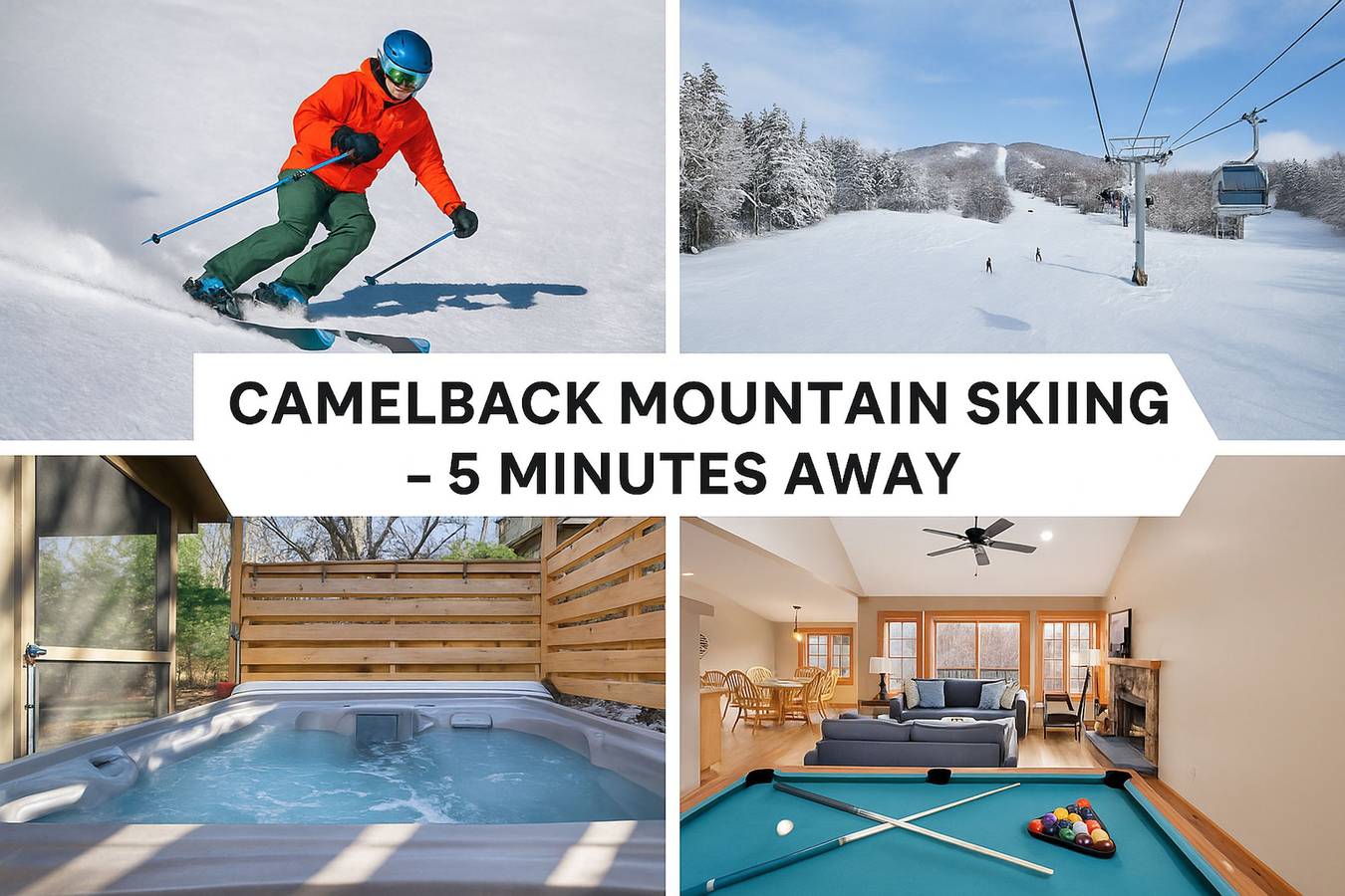 Pocono Mountain Home , Hot Tub- 1 Mile to Skiing! in Long Pond