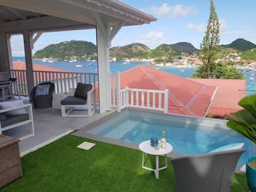 Cottage pour 2 personnes, avec vue ainsi que terrasse et piscine à Terre-de-Haut