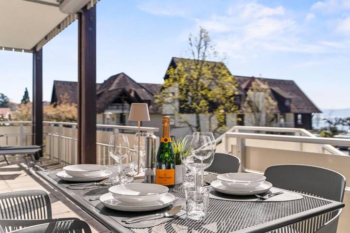 Ferienwohnung für 6 Personen, mit Ausblick und Garten sowie Seeblick - 1