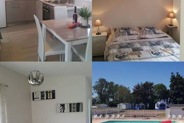 Gîte pour 4 personnes, avec piscine ainsi que terrasse et jardin dans le Calvados