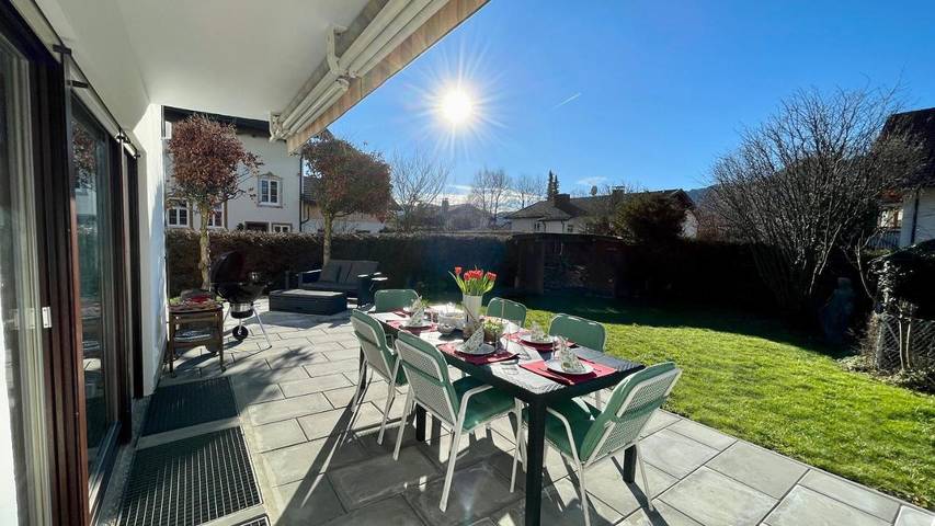 Ferienwohnung für 10 Personen, mit Balkon und Terrasse sowie Garten und Sauna