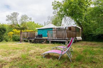 Camping pour 5 personnes, avec jardin et terrasse, animaux acceptés dans le Golfe du Morbihan