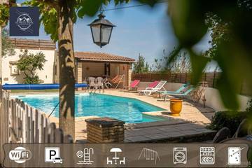 Cottage pour 6 personnes, avec terrasse et piscine à Meynes