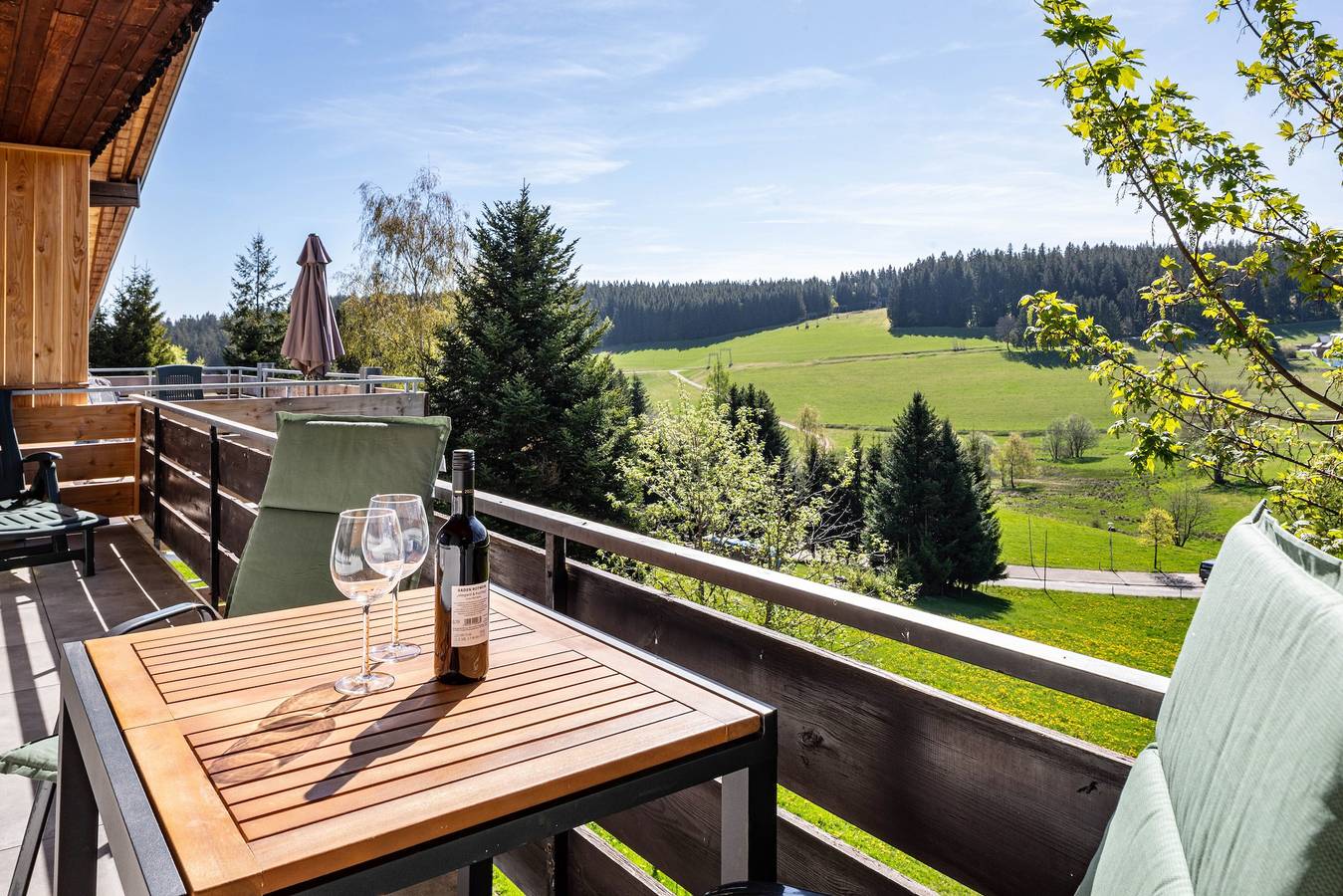 Ganze Wohnung, Helles Apartment Feldberg auf dem Bauernhof mit eigenem Balkon und Blick ins Grüne in Schönwald, Südschwarzwald