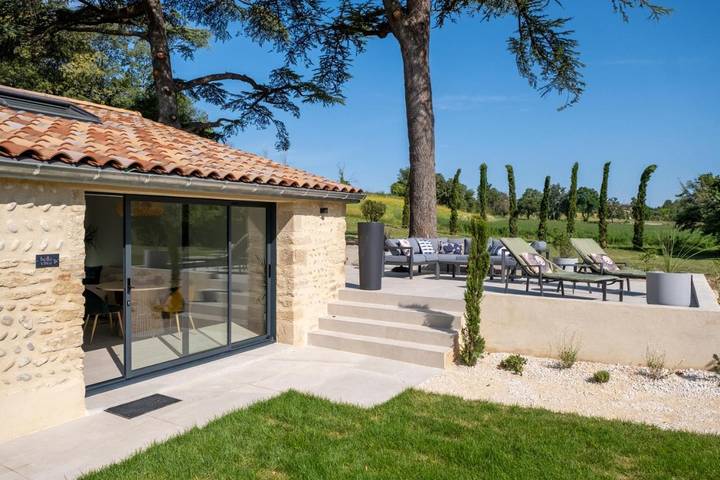 Maison de vacances pour 6 personnes, avec piscine ainsi que vue et jardin