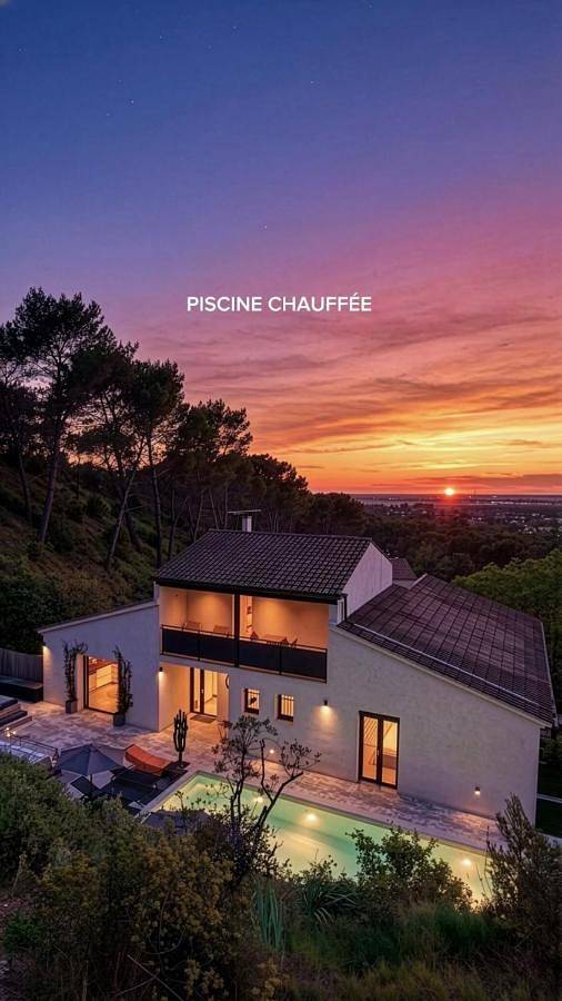 Location de vacances pour 2 personnes, avec Terrasse et Jardin ainsi que Piscine et Vue à Saint-Étienne-du-Grès