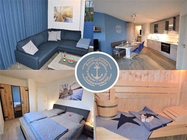 Ferienwohnung für 5 Personen, mit Sauna und Whirlpool sowie Balkon in Fedderwardersiel