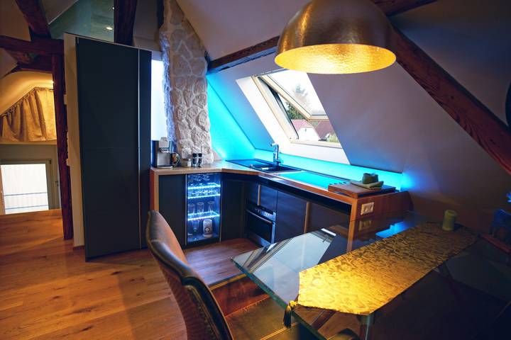 Ferienwohnung für 4 Personen, mit Garten und Sauna, kinderfreundlich