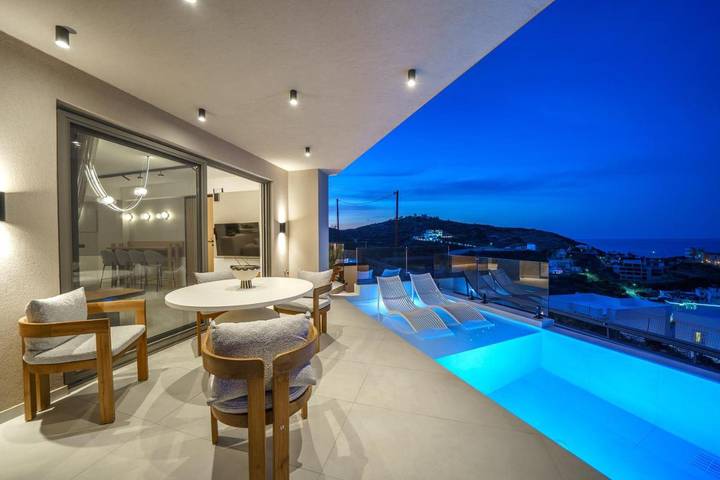 Villa pour 10 personnes, avec balcon ainsi que jacuzzi et piscine à Bali (Crète) - 4