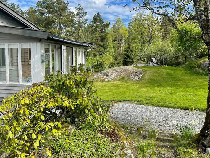 Fjordblick von der Familienhütte auf dem Hügel in Drøbak in Drøbak, Frogn